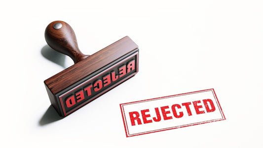 A decorative image showing a ‘rejected’ stamp, thought to visualise the fear of having an invalid CPSR.